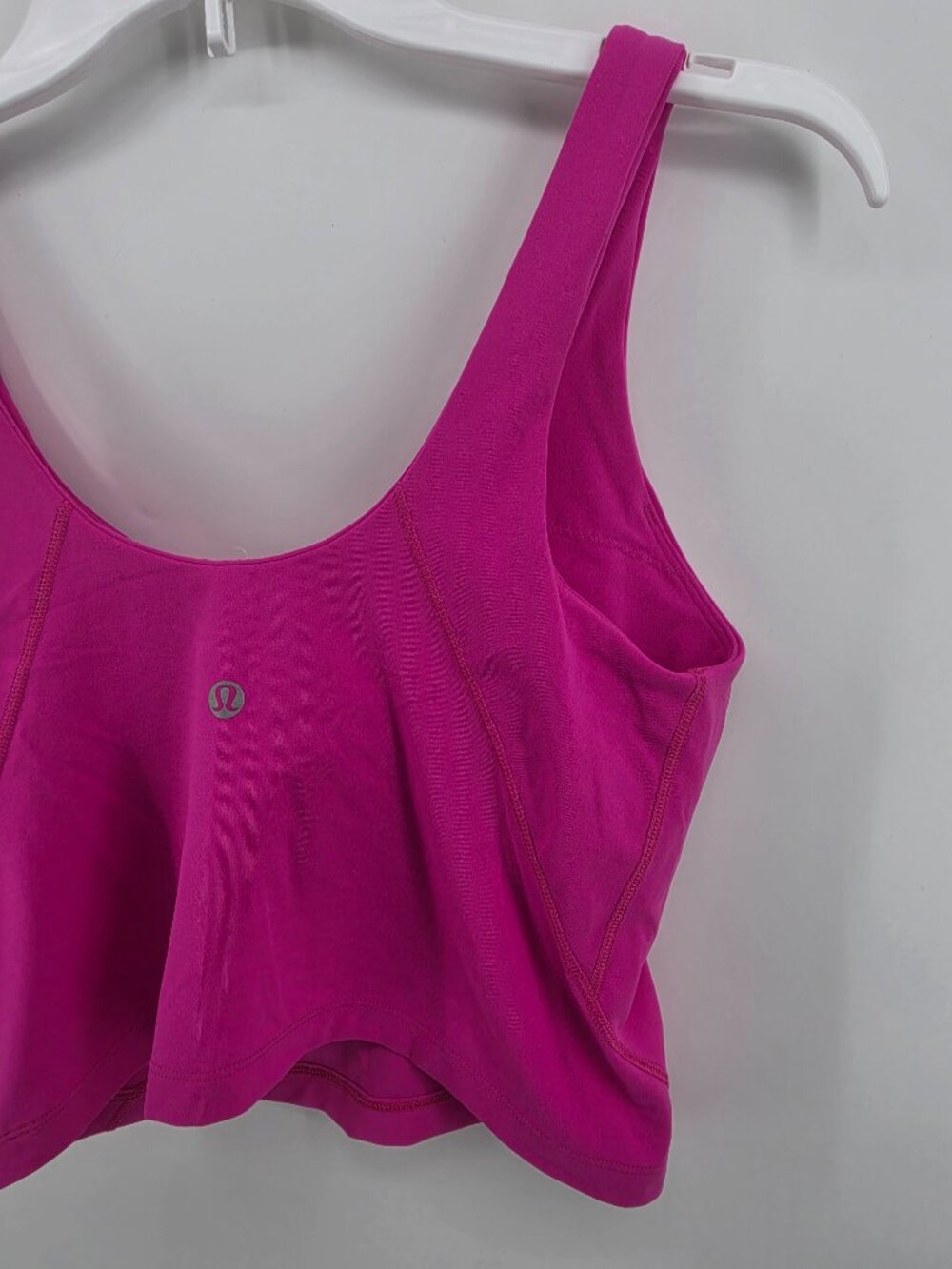 Lululemon Pink Magenta V-Neck Crop Tank Sports Bra Womens Medium - Picture 7 of 10